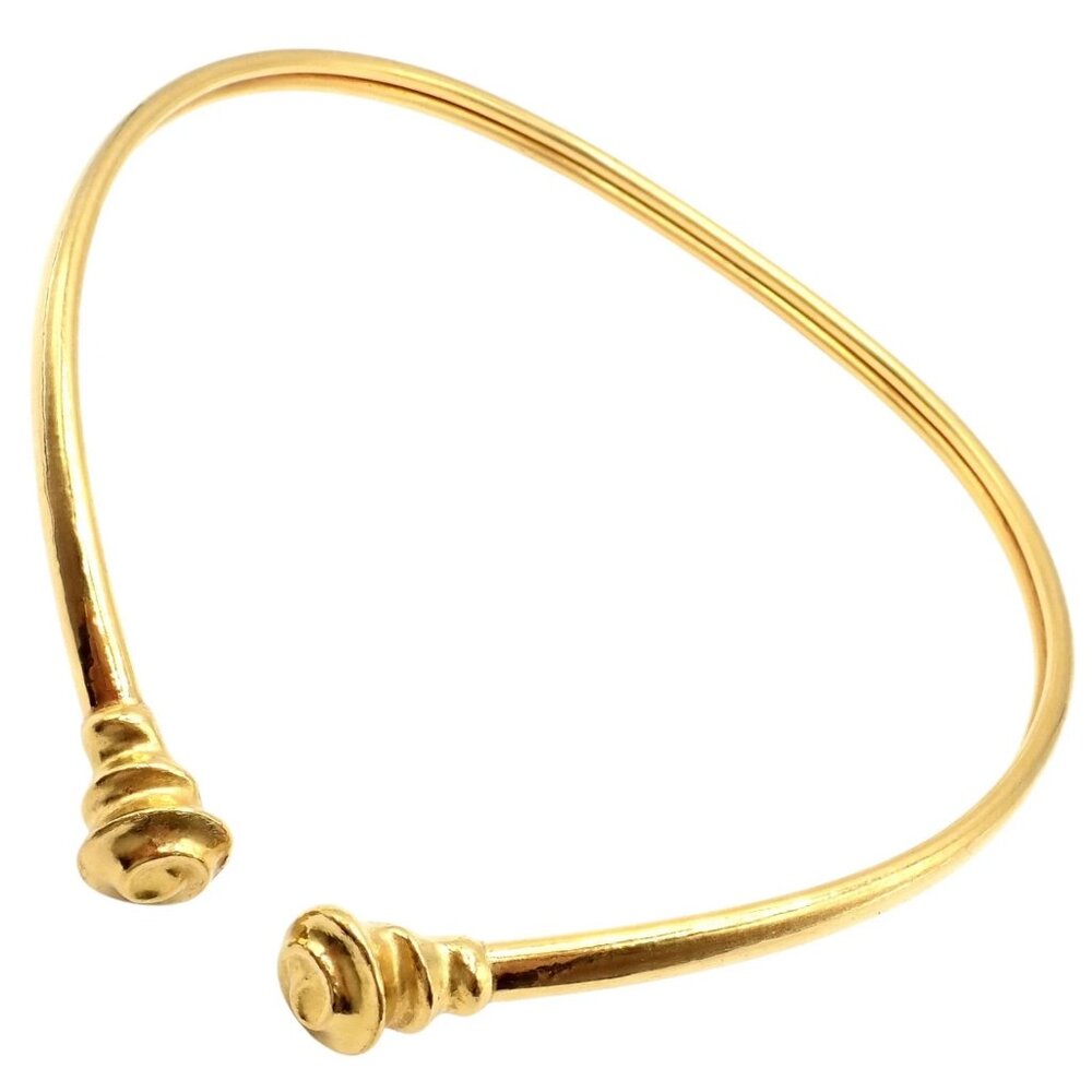 Vintage Estate Ilias Lalaounis 18k Yellow Gold Greek Spiral Collar Necklace